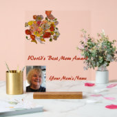 Beste moeder ter wereld Poppy Award Acryl Bord (Huwelijk)