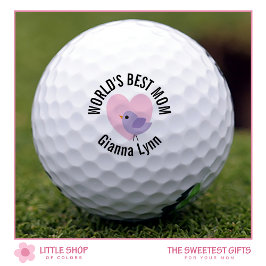 Beste Moeder Ter Wereld Roze Hart Met Monogram Golfballen