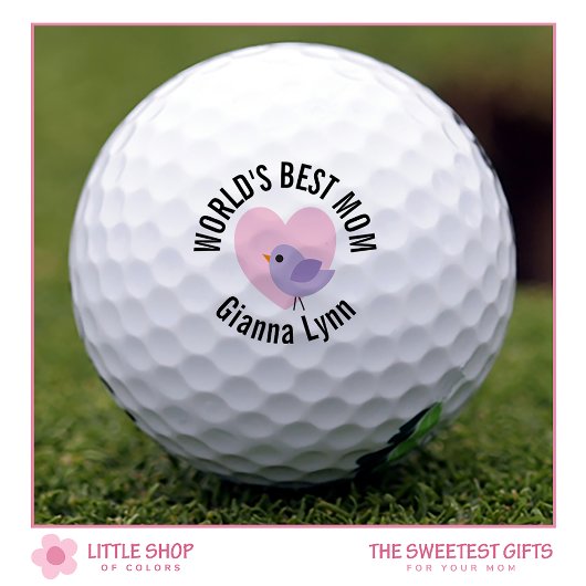 Beste Moeder Ter Wereld Roze Hart Met Monogram Golfballen