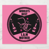 Beste moeder ter wereld sparkling wijnetiket (Enkel label)