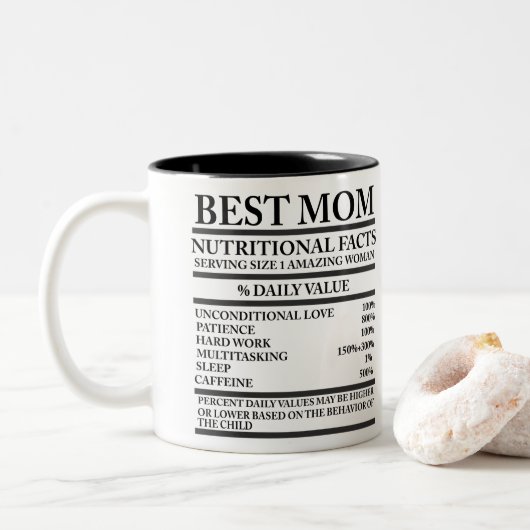 Beste moeder tweekleurige koffiemok (Met donut)