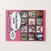 Beste Moeder van de Wereld 12 Foto Collage Roze Legpuzzel (Horizontaal)