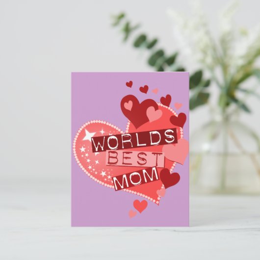 Beste moeder van de wereld briefkaart (Staand voorkant)