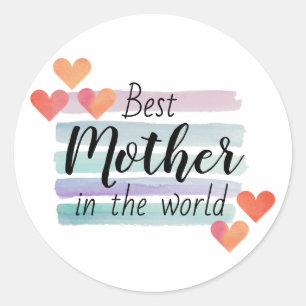 Beste moeder van de wereld gelukkige moederdag ronde sticker