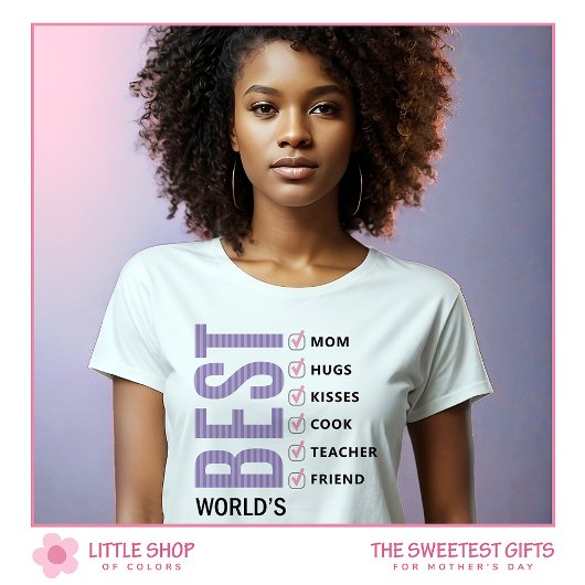 Beste Moeder van de Wereld Gepersonaliseerde Check T-shirt