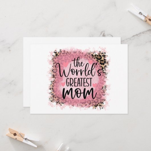 Beste Moeder van de Wereld Kaart (Voorkant / Achterkant in situ)