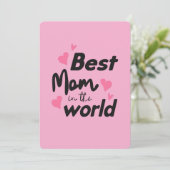 Beste Moeder Van de Wereld : Moederdag Collectie 4 Feestdagenkaart (Staand voorkant)