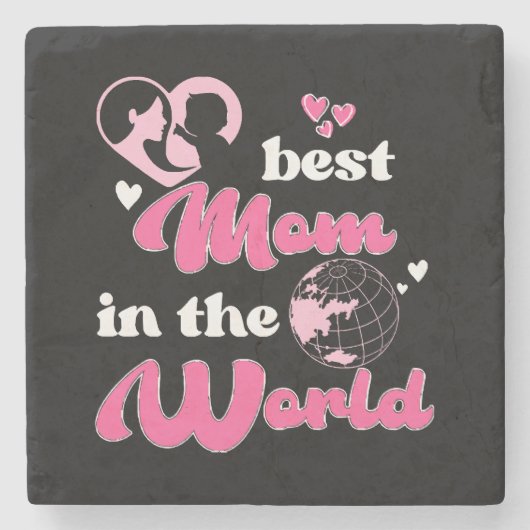Beste Moeder Van De Wereld Moederdag Stenen Onderzetter (Voorkant)