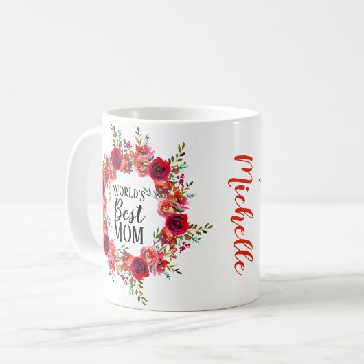 Beste moeder van de wereld op maat koffiemok (Voorkant links)