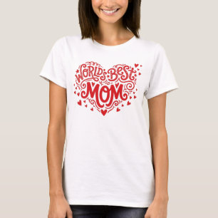 Beste Moeder van de Wereld Rode Hart Handgeschreve T-shirt