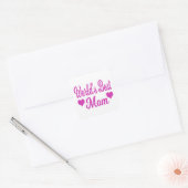 Beste Moeder van de Wereld Roze Vierkante Sticker (Envelop)