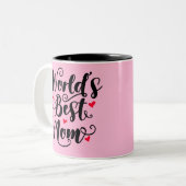 Beste moeder van de wereld tweekleurige koffiemok (Voorkant links)