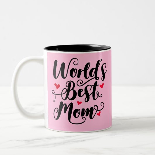 Beste moeder van de wereld tweekleurige koffiemok (Links)