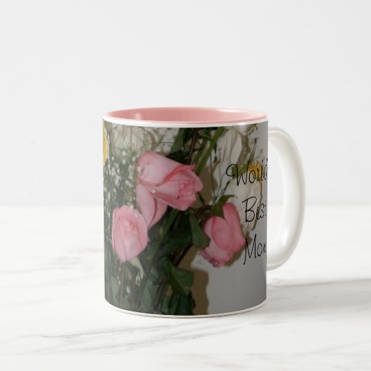 Beste moeder van de wereld tweekleurige koffiemok (Voorkant rechts)
