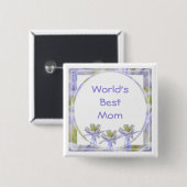 Beste moeder van de wereld vierkante button 5,1 cm (Voorkant /achterkant)