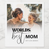 Beste Moeder van de Wereld Wijn Etiket (Enkel label)