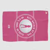Beste moeder van Par Funny Putts Dames Golfer Pink Golfhanddoek (Horizontaal)