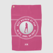 Beste moeder van Par Funny Putts Dames Golfer Pink Golfhanddoek (Voorkant)