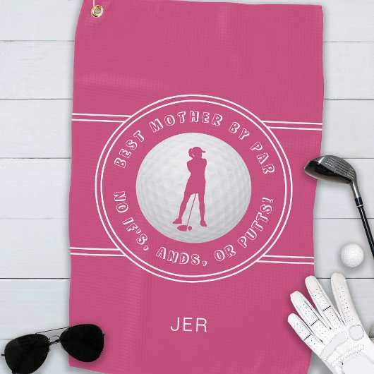 Beste moeder van Par Funny Putts Dames Golfer Pink Golfhanddoek
