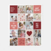 Beste Moeder Verjaardag Moederdag Foto Collage Roz Fleece Deken (Voorkant)