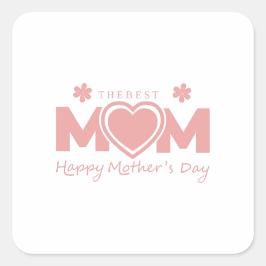 Beste moeder vierkante sticker (Voorkant)