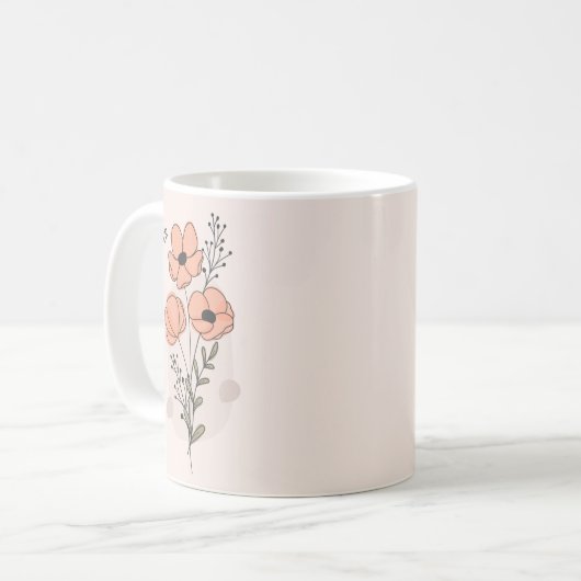 Beste Moeder Voedingsfeiten Mok- Bloemenpapaver Koffiemok (Voorkant links)