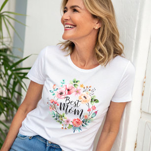 Beste moeder waterverf Boho Floral T-shirt