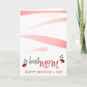 Beste Moeder Waterverf Roos Bloemend Moederdag Kaart (Voorkant)
