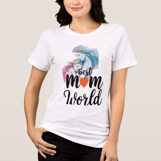Beste moeder wereld Tri-Blend shirt (Voorkant)