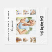 Beste moeder witte zwarte foto collage Moederdag Fleece Deken (Voorkant (Horizontaal))