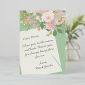 Beste moederbrief Gepersonaliseerd Floral Moederda Folie Feestdagenkaart (Staand Voorkant)