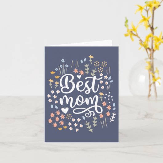 Beste Moederdag Bloemen Ik hou van je Mam Kaart (Gele Bloem)