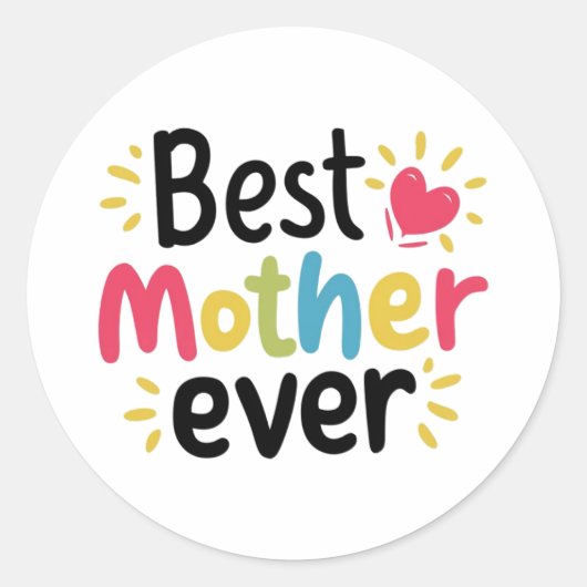Beste moederdag cadeau ronde sticker (Voorkant)