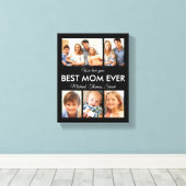 Beste Moederdag van de Fotocollage van Mam Ever Canvas Afdruk (Insitu (Houten vloer))