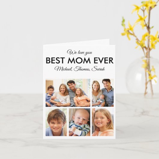 Beste Moederdag van de Fotocollage van Mam Ever Kaart (Gele Bloem)