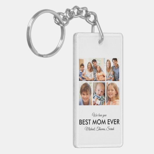 Beste Moederdag van de Fotocollage van Mam Ever Sleutelhanger (Voorkant Links)