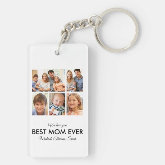 Beste Moederdag van de Fotocollage van Mam Ever Sleutelhanger (achterkant)