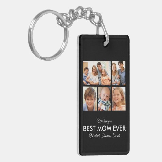 Beste Moederdag van de Fotocollage van Mam Ever Sleutelhanger (Voorkant Links)