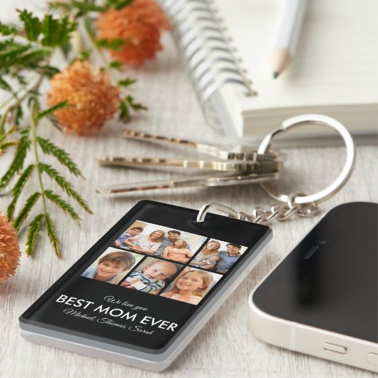 Beste Moederdag van de Fotocollage van Mam Ever Sleutelhanger (Voorkant Rechts)