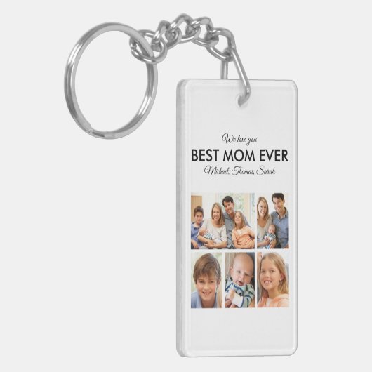 Beste Moederdag van de Fotocollage van Mam Ever Sleutelhanger (Voorkant Links)
