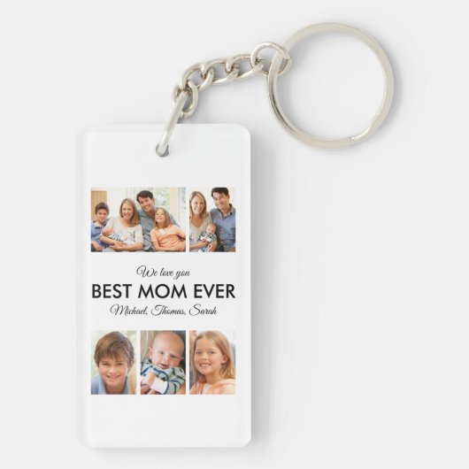 Beste Moederdag van de Fotocollage van Mam Ever Sleutelhanger (achterkant)