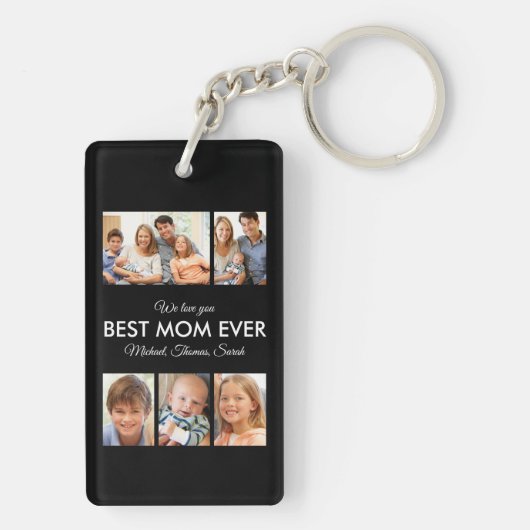 Beste Moederdag van de Fotocollage van Mam Ever Sleutelhanger (achterkant)