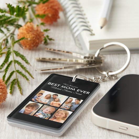 Beste Moederdag van de Fotocollage van Mam Ever Sleutelhanger (Voorkant Rechts)