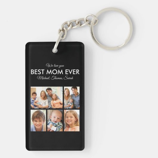 Beste Moederdag van de Fotocollage van Mam Ever Sleutelhanger (achterkant)
