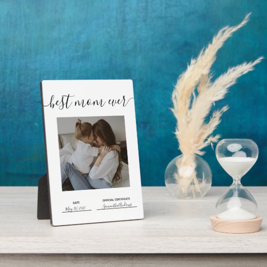 Beste Moederdag van het Certificaat van de Mam ooi Fotoplaat (Zijkant)