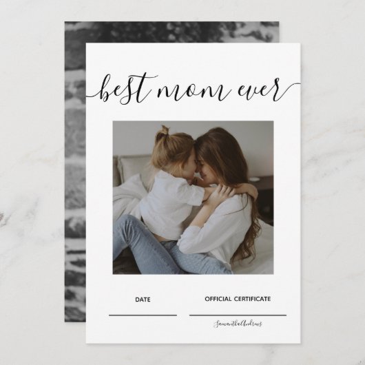 Beste Moederdag van het Certificaat van de Mam ooi Kaart (Voorkant / Achterkant)