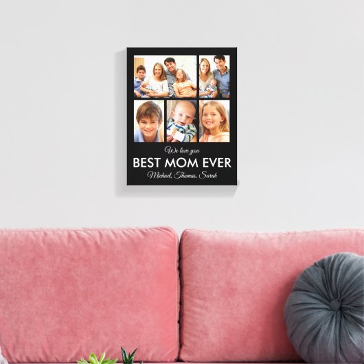 Beste Moederdag van Mam Ever Foto Collage Canvas Afdruk (Insitu (Woonkamer))
