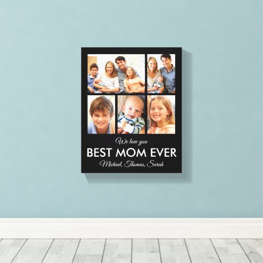 Beste Moederdag van Mam Ever Foto Collage Canvas Afdruk (Insitu (Houten vloer))