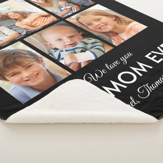 Beste Moederdag van Mam Ever Foto Collage Sherpa Deken (3/4)