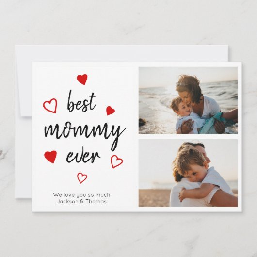 Beste Moederdag van mammie Red Heart foto Collage Kaart (Voorkant)